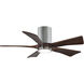 Atlas Irene-5HLK 42 inch Polished Chrome with Walnut Tone Blades Ceiling Mount Paddle Fan, Flush Mounted