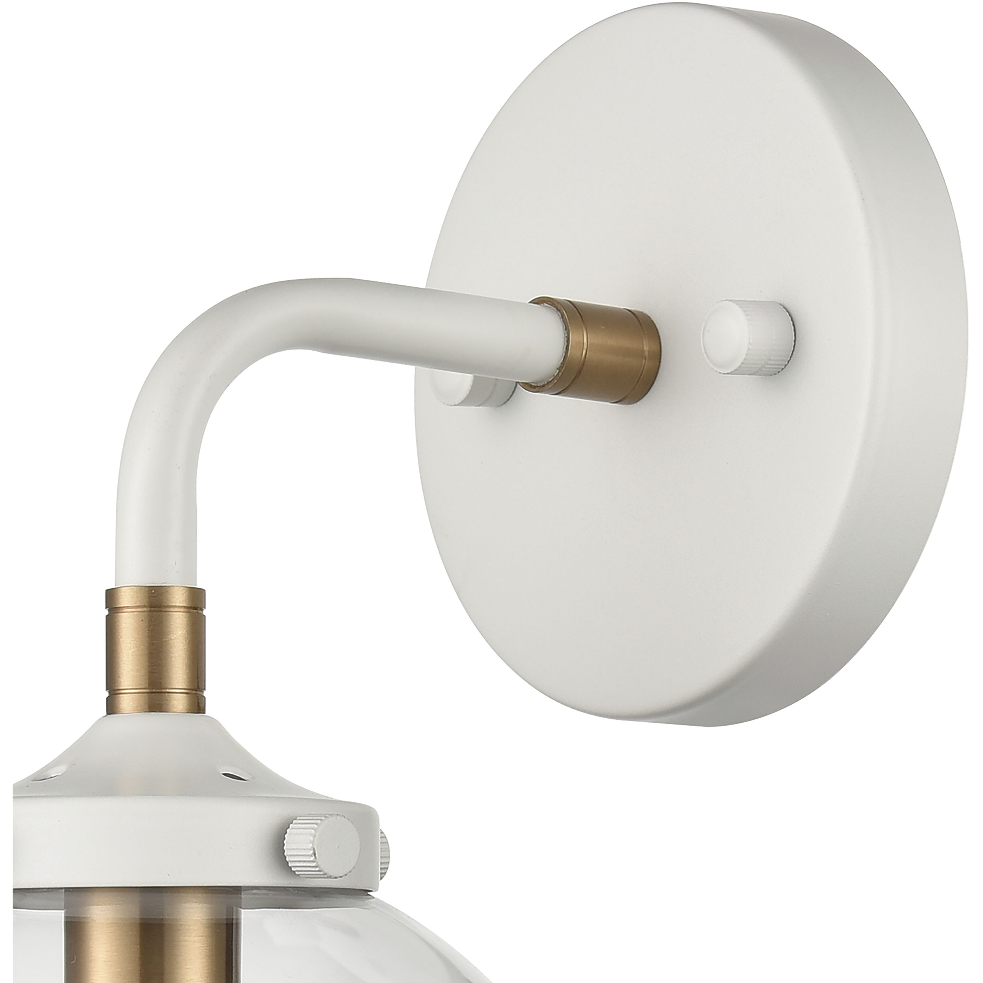 Boudreaux Sconce Wall Light in Matte White with Satin Brass