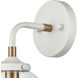 Boudreaux Sconce Wall Light in Matte White with Satin Brass