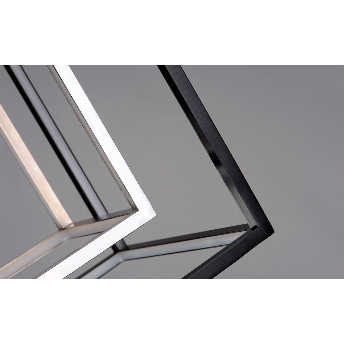 4 Square LED 30.5 inch Black and Polished Chrome Single Pendant Ceiling Light