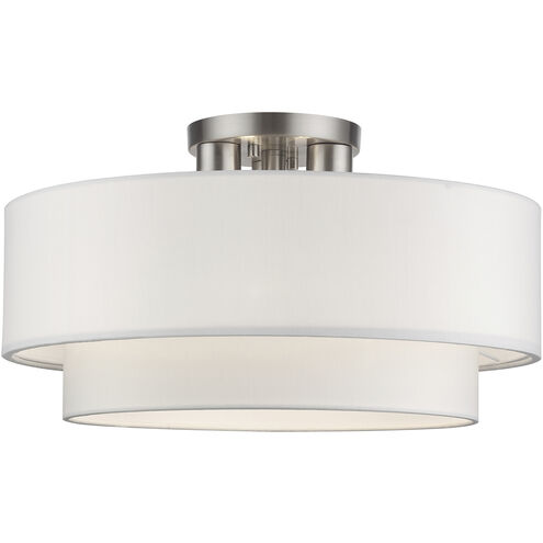 Manorwood 3 Light 18 inch Brushed Nickel Semi-Flush Ceiling Light