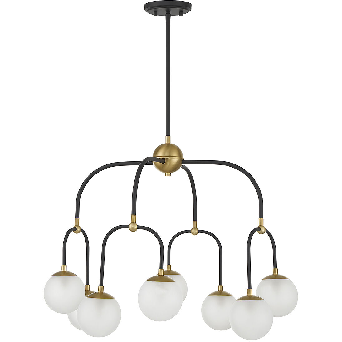 Couplet 8 Light 25 inch Black with Warm Brass Accents Chandelier Ceiling Light