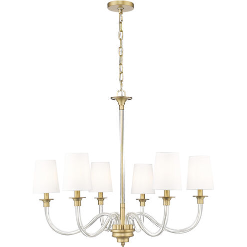 Katerina 6 Light 32 inch Rubbed Brass Chandelier Ceiling Light