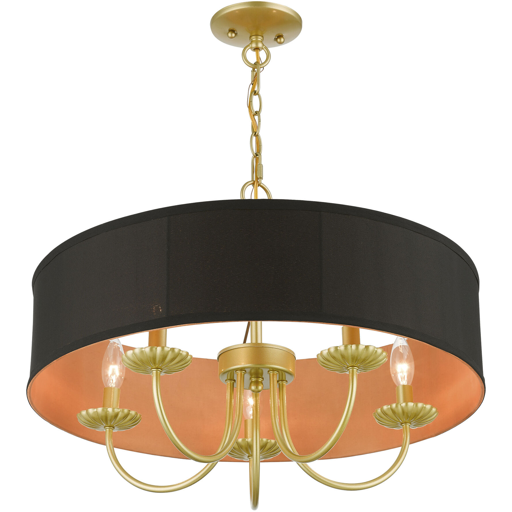 Winchester 5 Light 23 inch Soft Gold Pendant Chandelier Ceiling Light