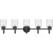 Kinsley 5 Light 35 inch Matte Black Bath Vanity Wall Light