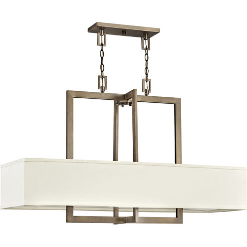 Hampton 4 Light 42 inch Brushed Bronze Indoor Linear Chandelier Ceiling Light