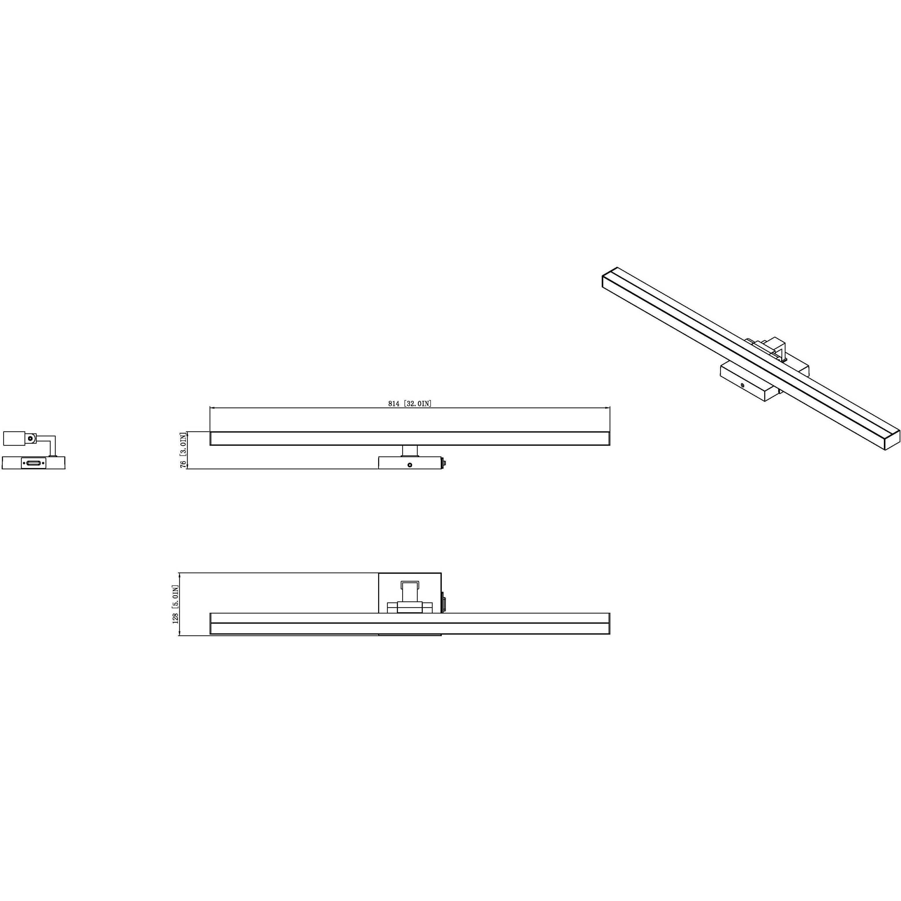 Liam LED 32 inch Modern Gold Vanity Wall Light