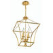 Broche 3 Light 11 inch Antique Gold Lantern Chandelier Ceiling Light
