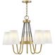 Aston LED 28 inch Heritage Brass with Black Indoor Chandelier Ceiling Light