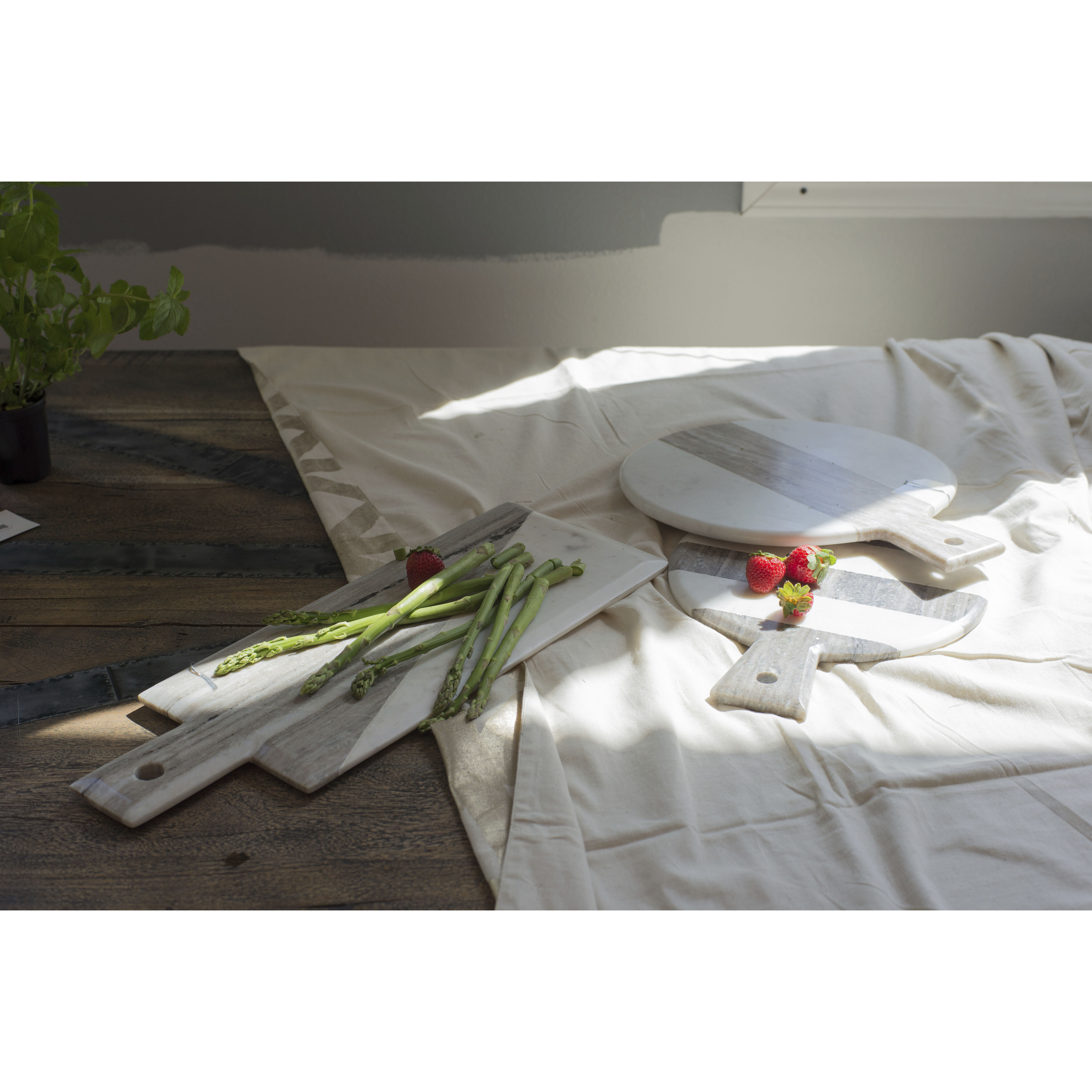 Anita White and Beige Cutting Board