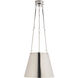 Alexa Hampton Lily 3 Light 15 inch Polished Nickel Hanging Shade Ceiling Light