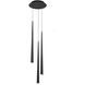 Cascade LED 12 inch Black Multi-Light Pendant Ceiling Light in 3, Round, 28in.