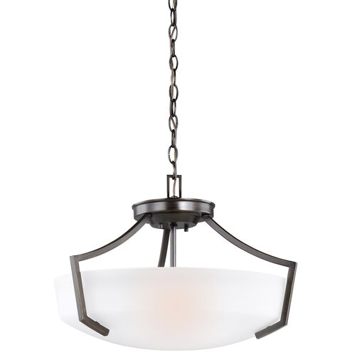 Hanford 3 Light 21 inch Bronze Semi-Flush Convertible Pendant Ceiling Light