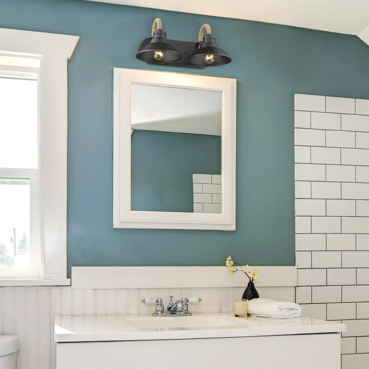 Journey Vanity Wall Light in Natural Black