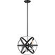 Cavallo 3 Light 12 inch Hammered Black and Chrome Pendant Ceiling Light