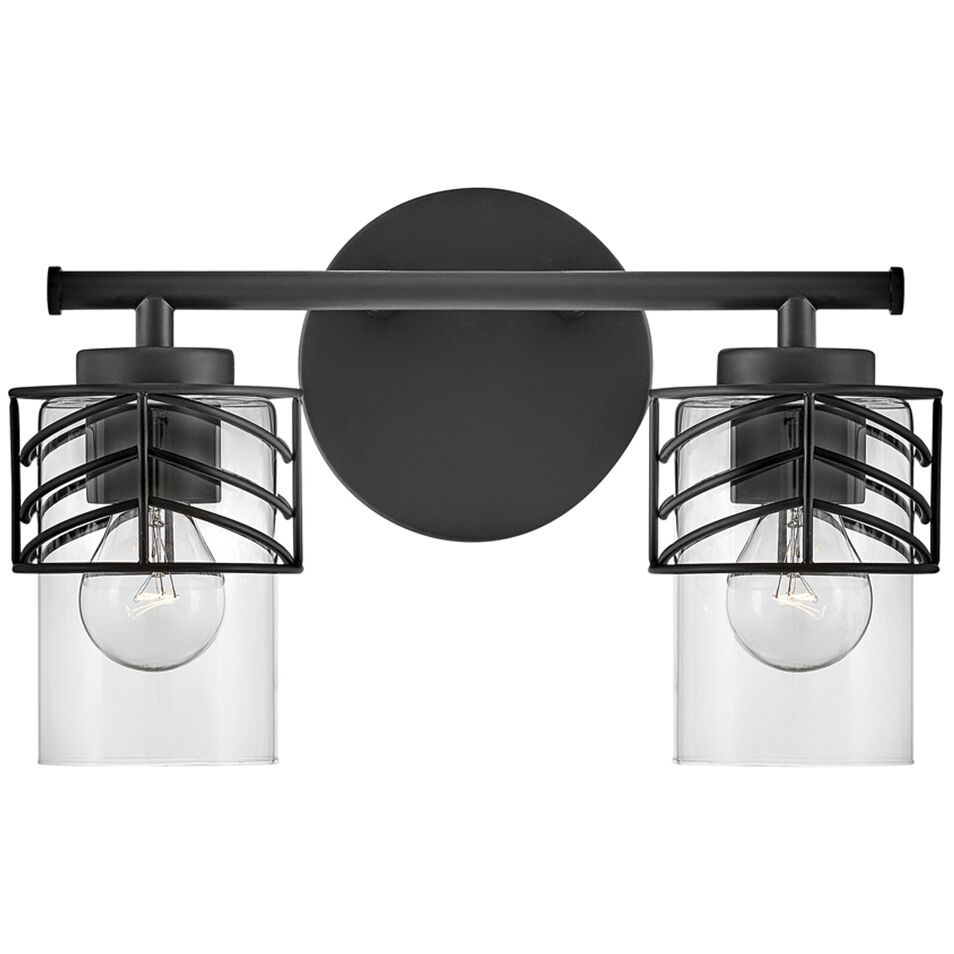 Della 2 Light 14.5 inch Black Vanity Light Wall Light