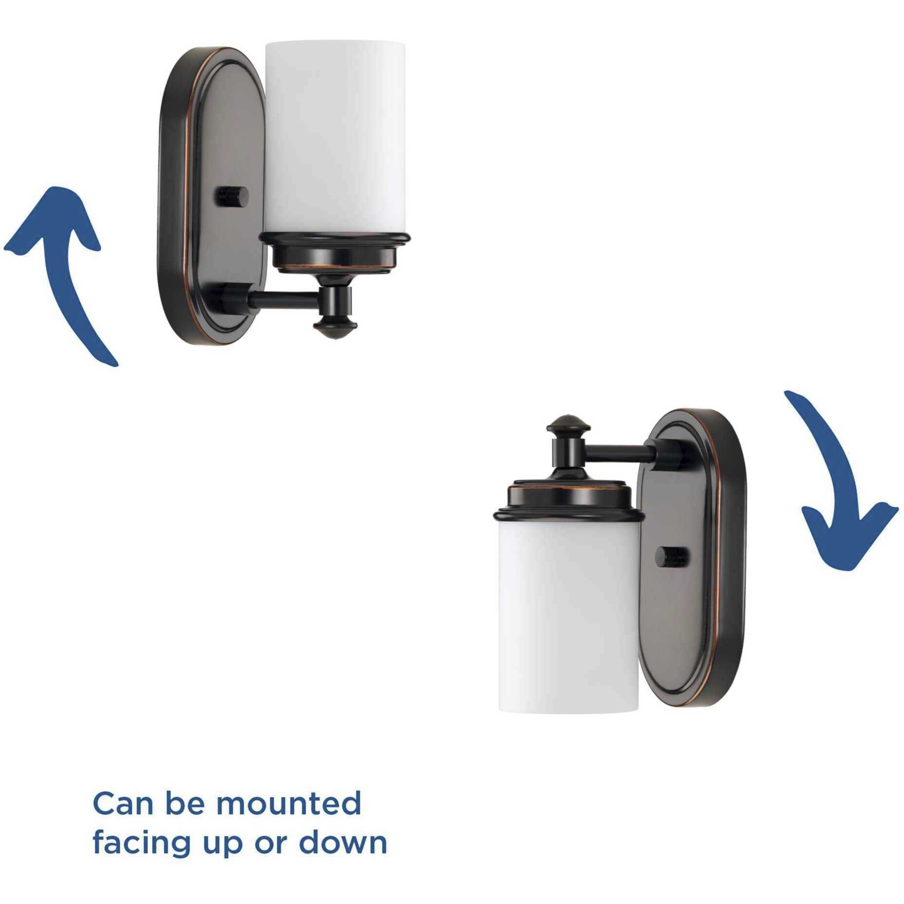 Glide 1 Light 5 inch Rubbed Bronze Bath Vanity Wall Light, Design Series