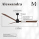 Atlas Alessandra 72 inch Matte Black with Walnut Tone Blades Transitional Ceiling Fan