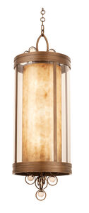 Sandhurst 6 Light 18 inch Antique Silver Leaf Pendant Ceiling Light in Antique Brass