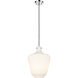 Norwalk 1 Light 12 inch Polished Nickel Mini Pendant Ceiling Light in Matte White Glass
