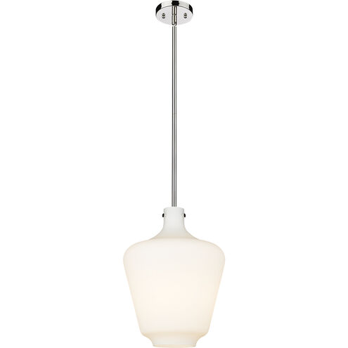 Norwalk 1 Light 12 inch Polished Nickel Mini Pendant Ceiling Light in Matte White Glass