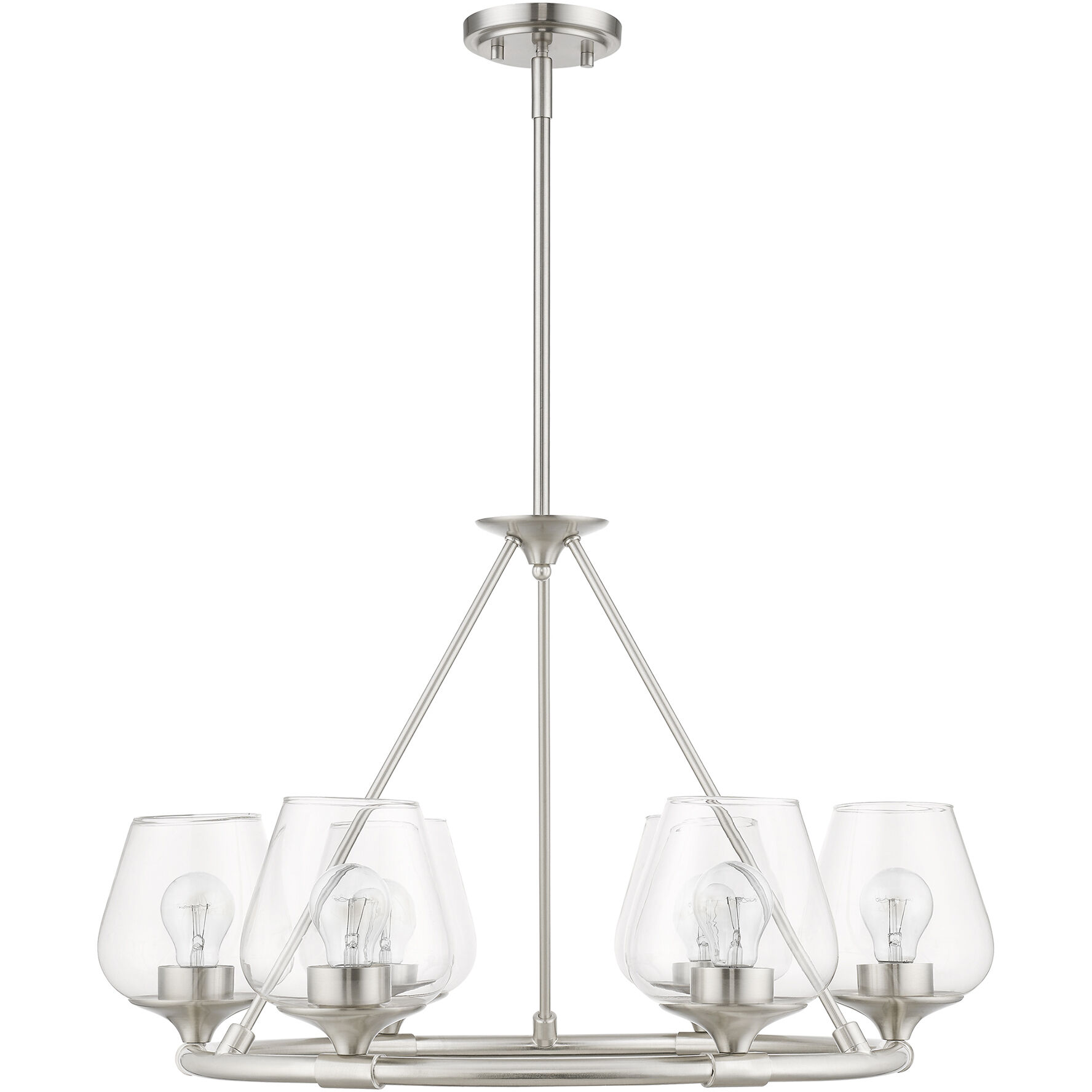 Willow 6 Light 26 inch Brushed Nickel Chandelier Ceiling Light