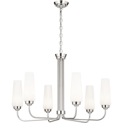 Truby 6 Light 29.25 inch Polished Nickel Chandelier Ceiling Light, Medium