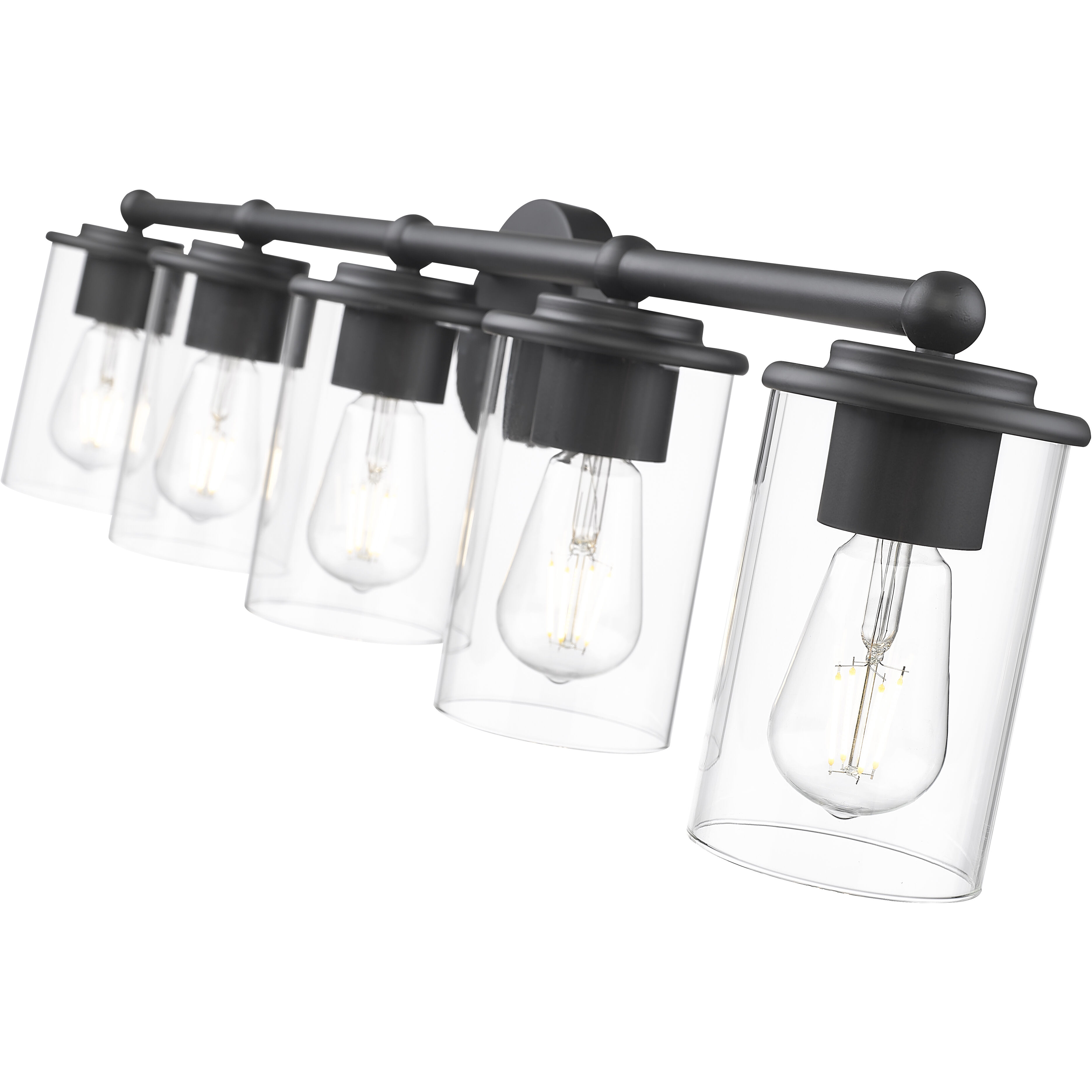 Thayer 5 Light 39 inch Matte Black Vanity Wall Light