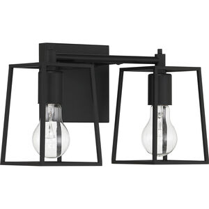 Dunn 2 Light 13 inch Flat Black Vanity Light Wall Light