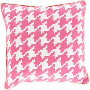 Houndstooth 20 inch Cream, Bright Pink, Peach Pillow Kit