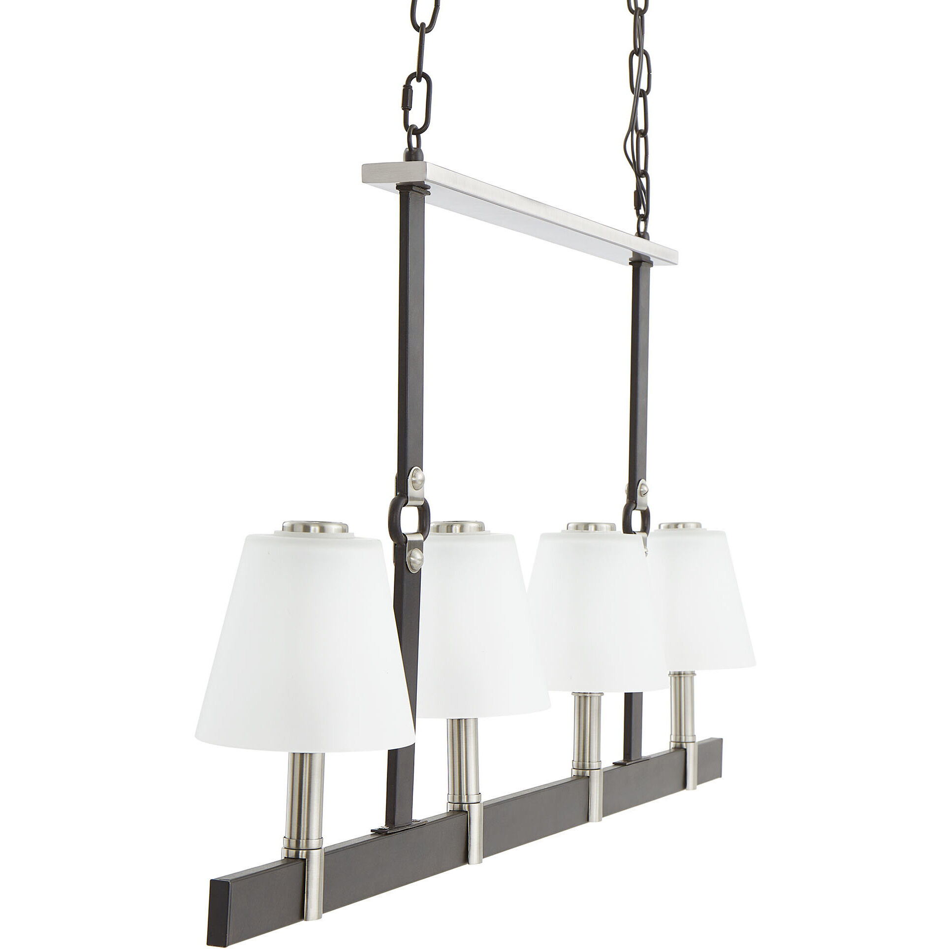 Armstrong Grove 4 Light 36 inch Charcoal with Satin Nickel Linear Chandelier Ceiling Light
