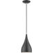 Amador 1 Light 6.25 inch Shiny Dark Gray with Polished Chrome Accents Mini Pendant Ceiling Light
