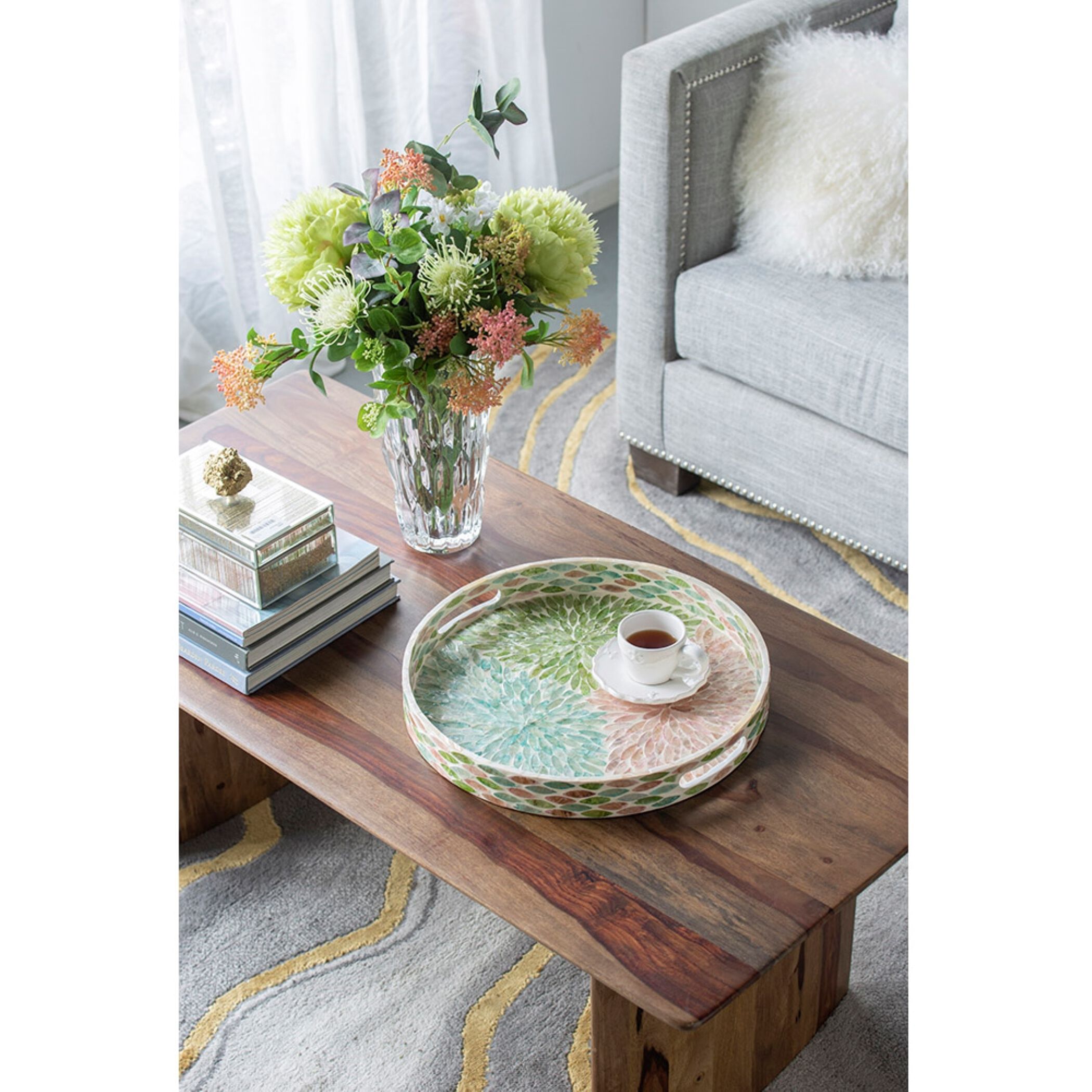 Anita Multi Color Tray, Round