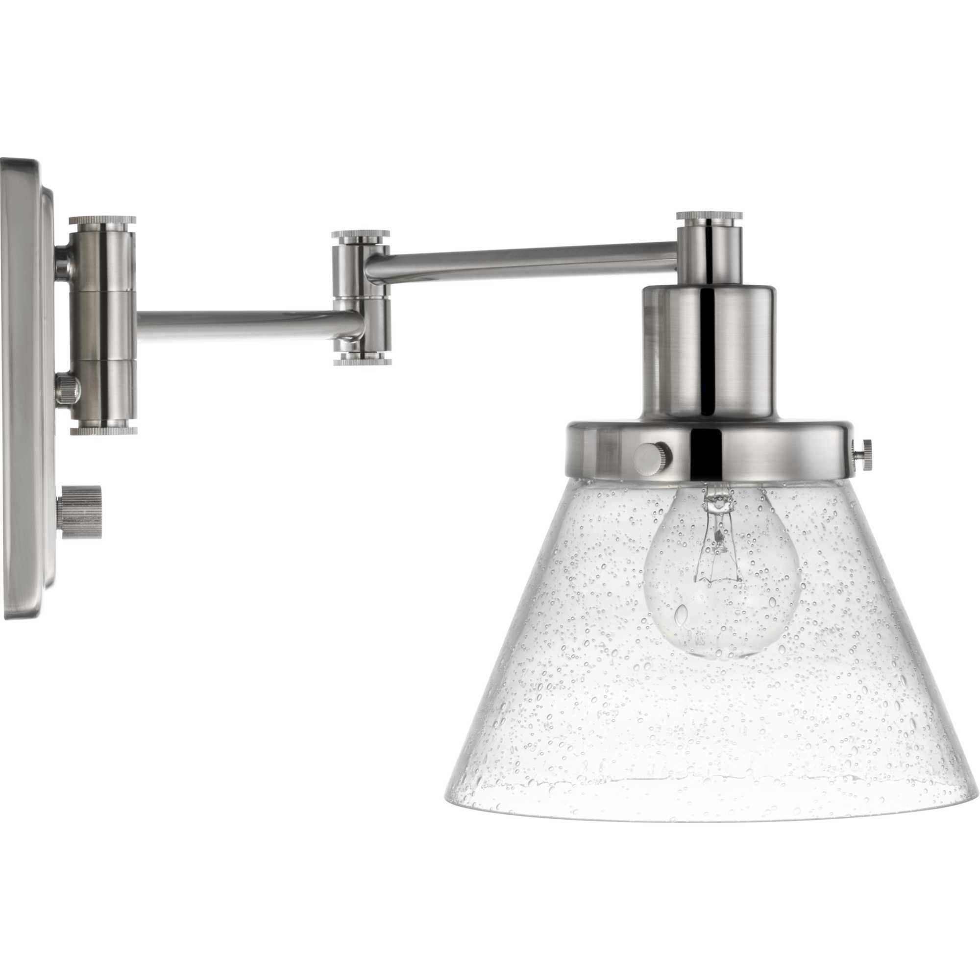 Hinton 12 inch 60.00 watt Brushed Nickel Swing Arm Wall Light