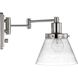 Hinton 12 inch 60.00 watt Brushed Nickel Swing Arm Wall Light