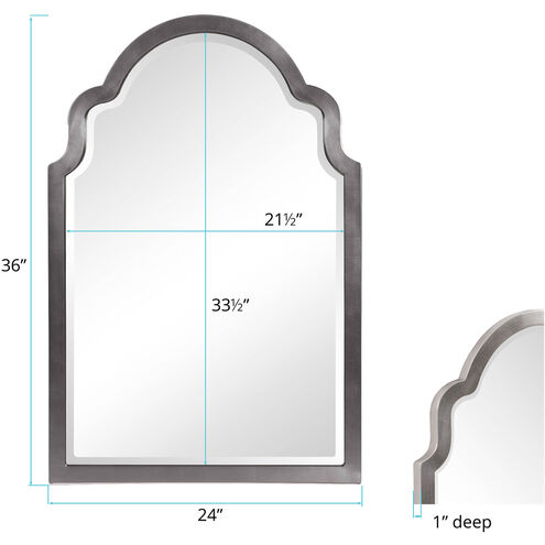 Sultan 36 X 24 inch Glossy Charcoal Wall Mirror