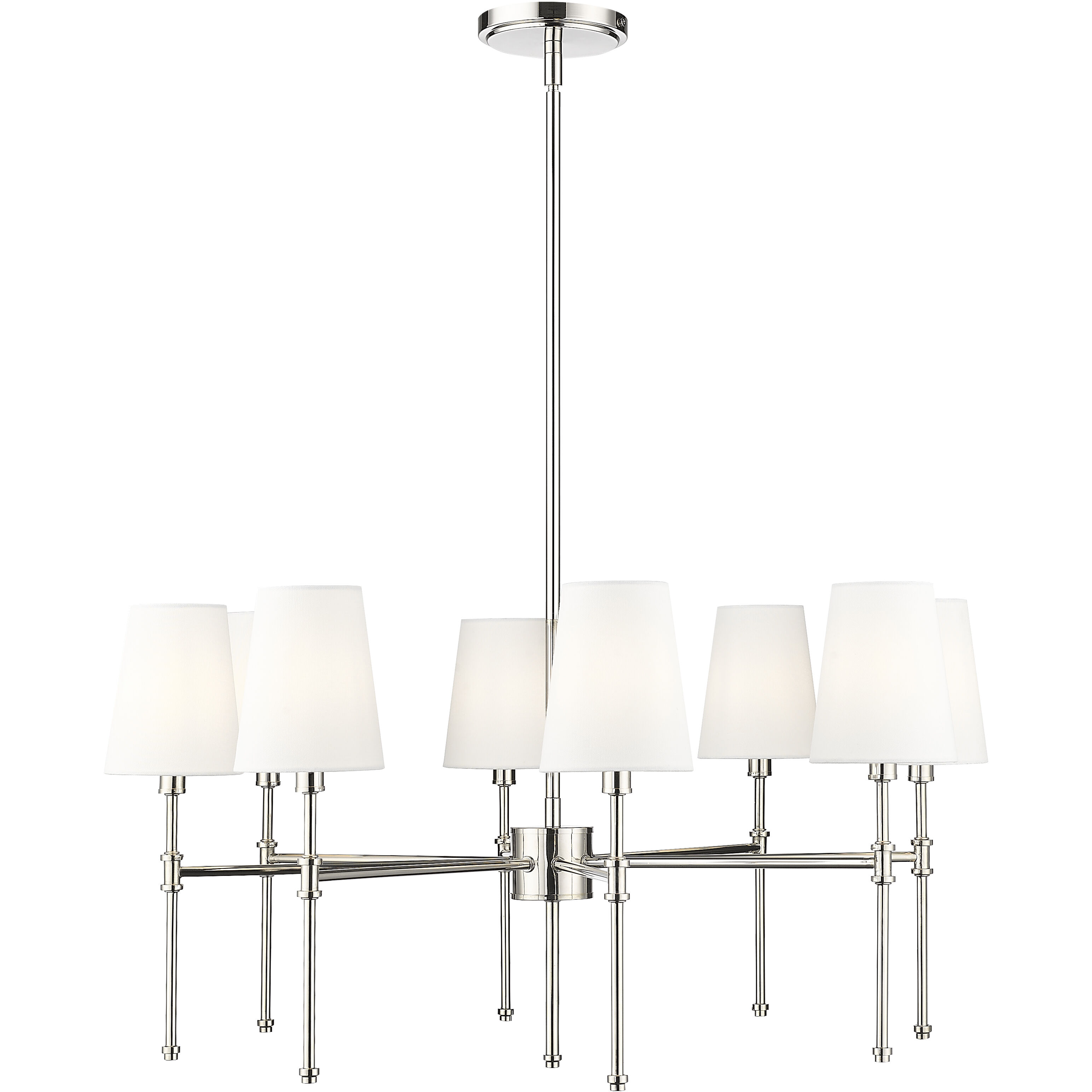 Adorra 8 Light 30 inch Polished Nickel Chandelier Ceiling Light