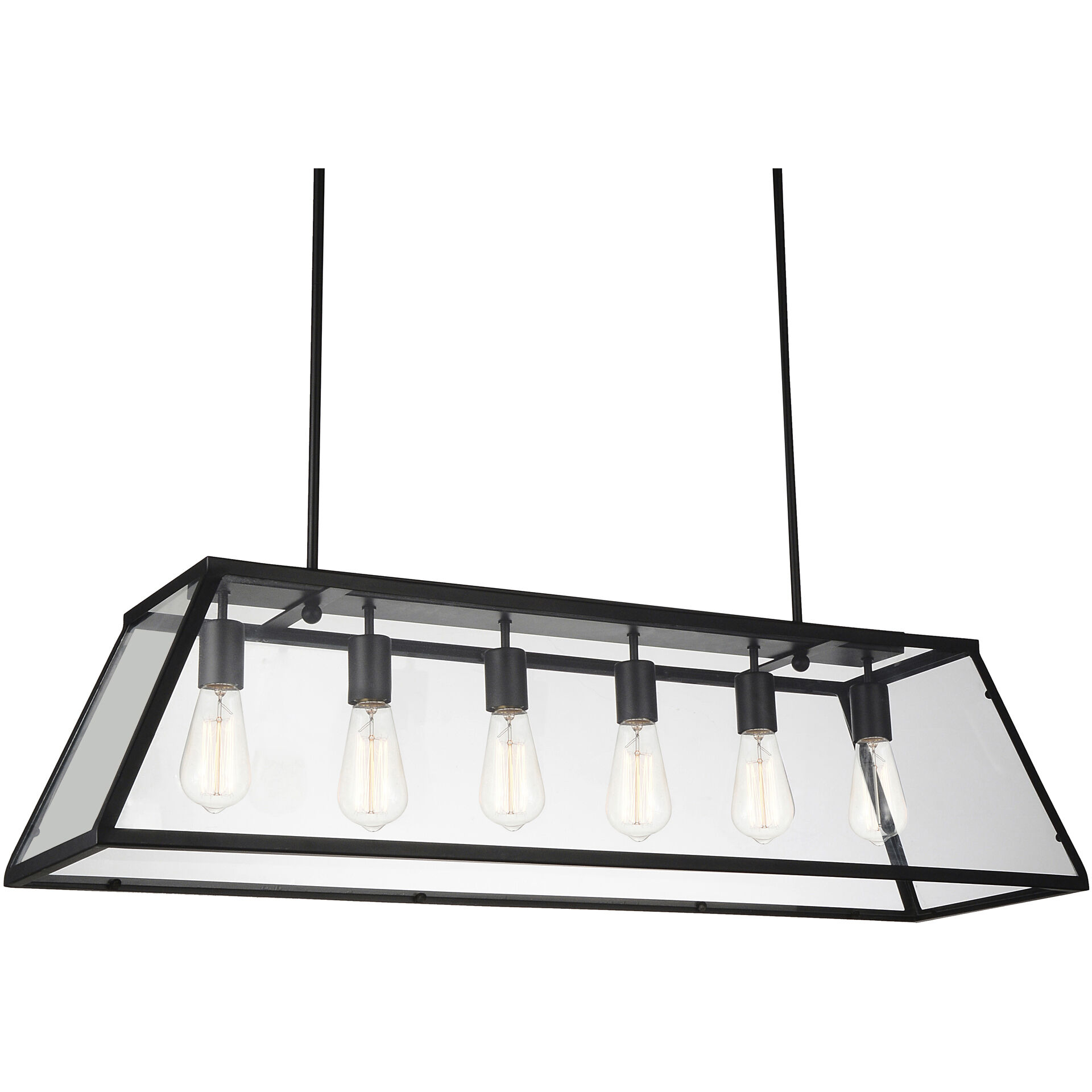 Alyson 6 Light 42 inch Black Island/Pool Table Light Ceiling Light