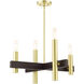 Helsinki 4 Light 24 inch Satin Brass Chandelier Ceiling Light