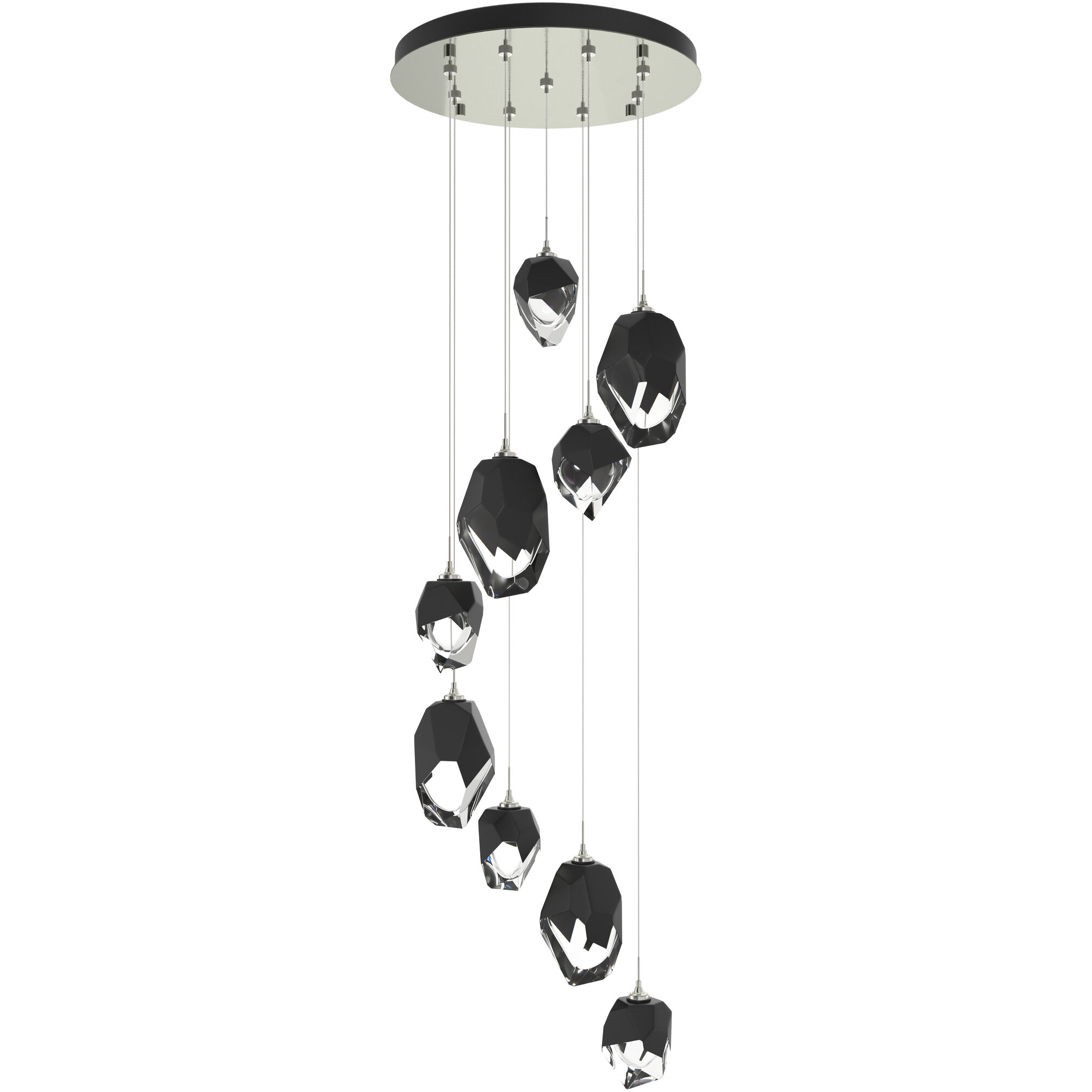 Chrysalis 9 Light 20.5 inch Sterling Pendant Ceiling Light in Black Crystal