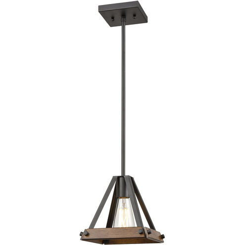 Shediac 1 Light 8 inch Graphite and Ironwood Mini-Pendant Ceiling Light