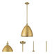 Ballston Dome 1 Light 12 inch Satin Gold Pendant Ceiling Light