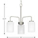 Merry 3 Light 18 inch Brushed Nickel Linear Chandelier Ceiling Light