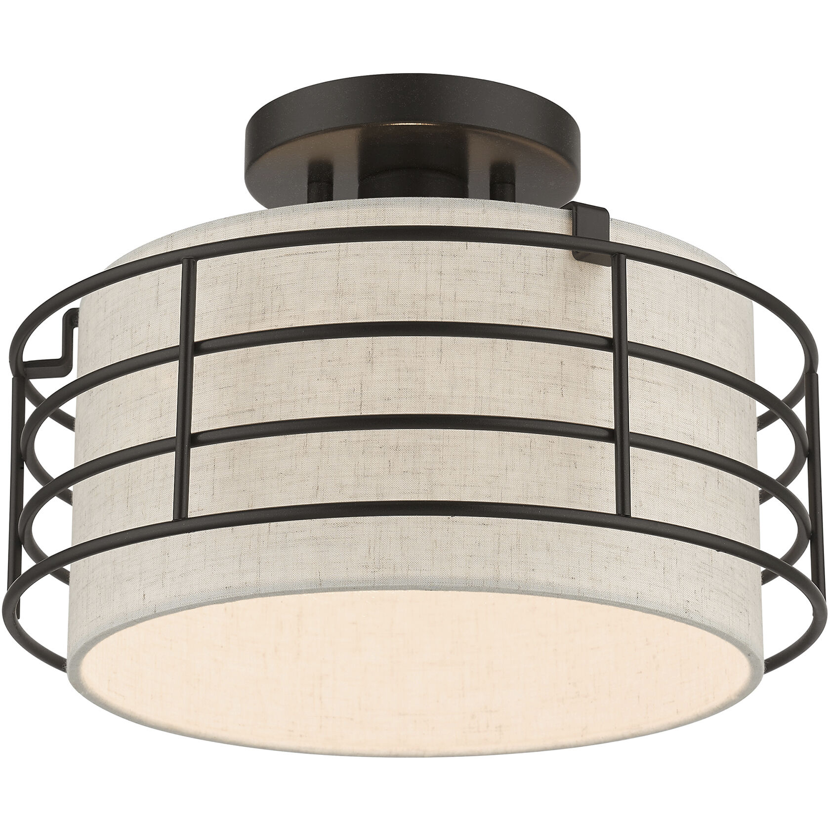 Blanchard 1 Light 12 inch English Bronze Semi Flush Mount Ceiling Light, Medium