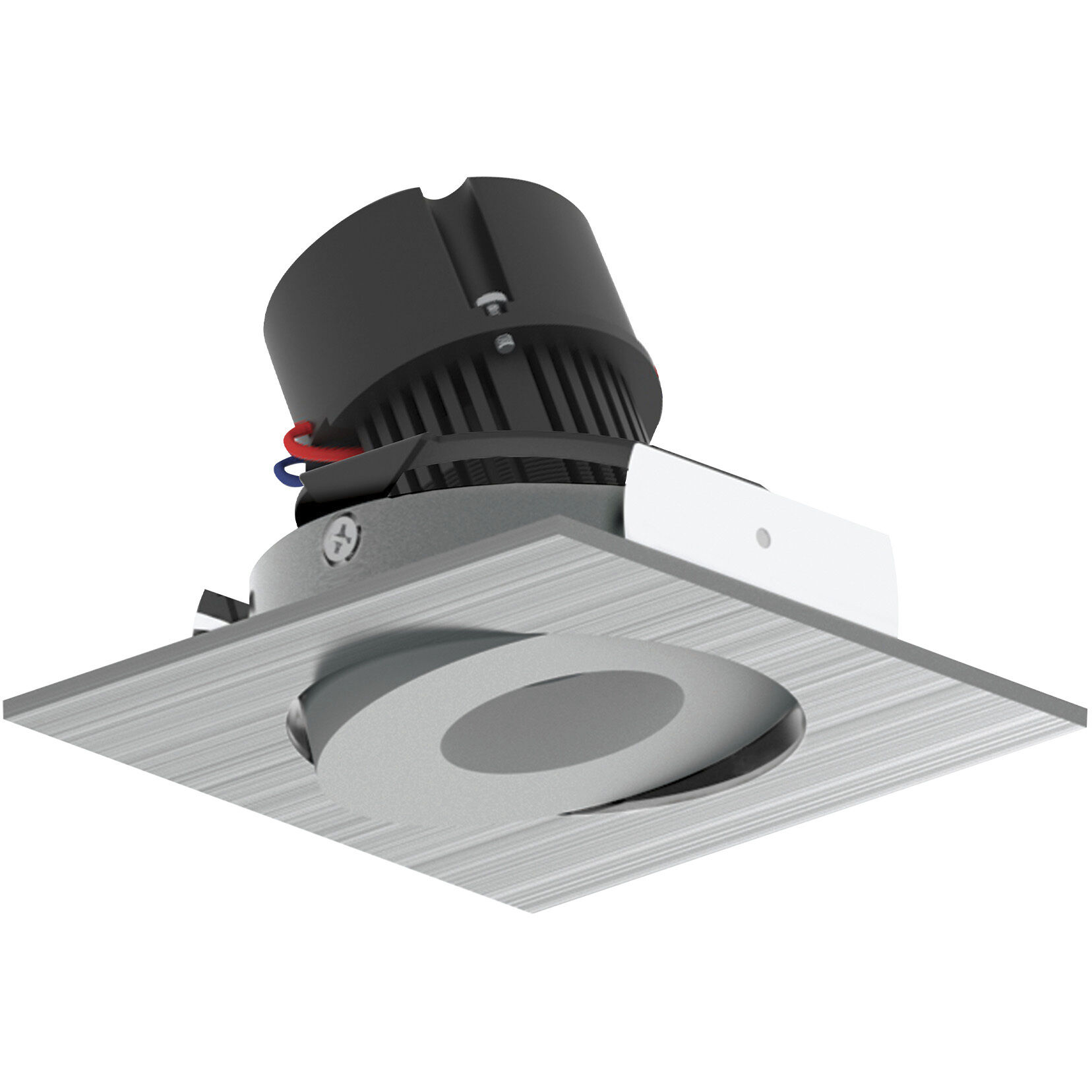 Pearl Natural Metal LED Square Adjustable Gimbal Retrofit in 4000K, 4" Retrofit