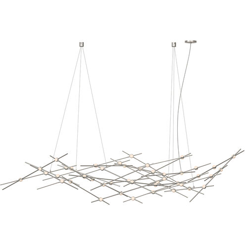 Constellation LED 92.75 inch Satin Nickel Chandelier Ceiling Light in 3000K, White, Standard Suspension