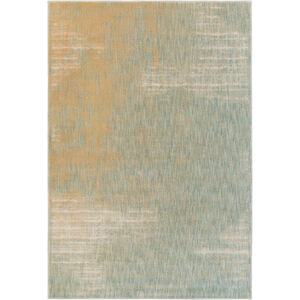 Serene 87 X 63 inch Neutral and Blue Area Rug, Polyester and Polypropylene