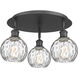 Athens Water Glass 3 Light 17.63 inch Matte Black Flush Mount Ceiling Light