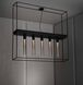 Caged 5 Light 43.31 inch Black Marble Semi-Flush Mount Ceiling Light