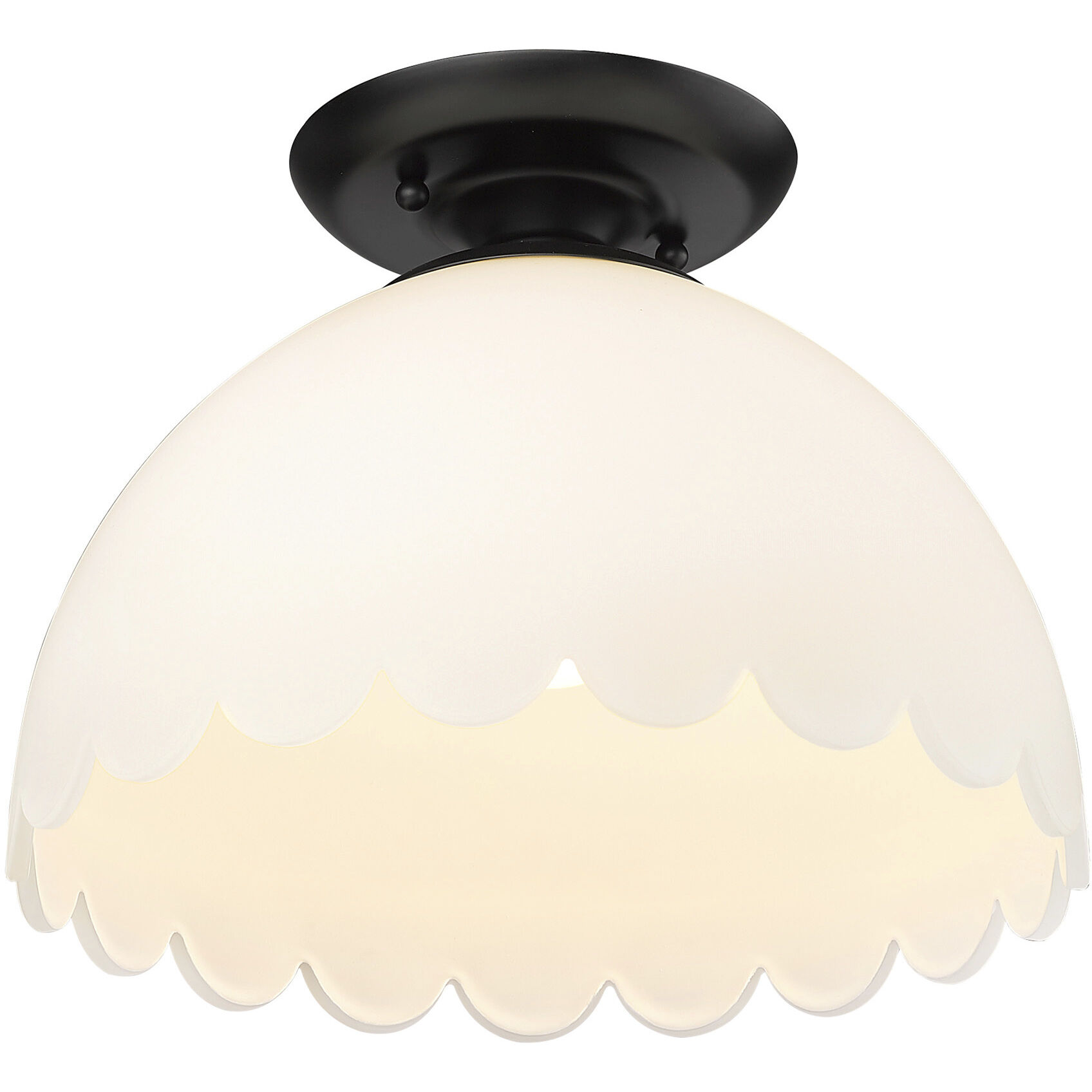 Dorinda 1 Light 12.25 inch Matte Black Semi-Flush Mount Ceiling Light